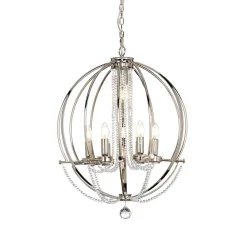 Hängelampe Metall in Nickel Ø61cm rund DERINA