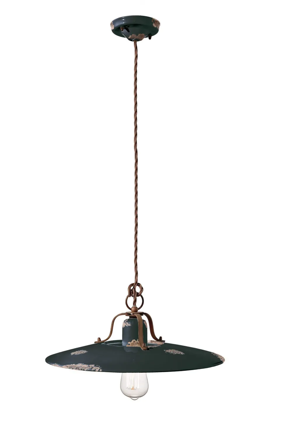 Hängelampe Metall Keramik D: 40 cm rund E27 NICOLA