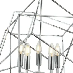 Hängelampe Metall Modern 5-flammig E14 Chrom