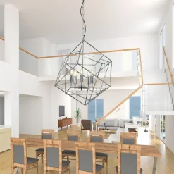 Hängelampe Metall Modern 5-flammig E14 Chrom