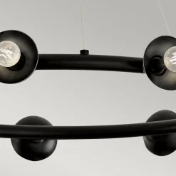 Hängelampe Metall rund D: 87,6 cm H: max. 185,5 cm Schwarz