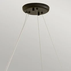 Hängelampe Metall rund D: 87,6 cm H: max. 185,5 cm Schwarz