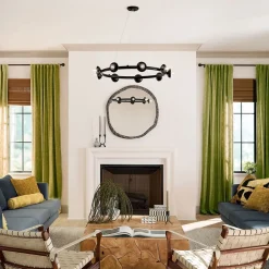 Hängelampe Metall rund D: 87,6 cm H: max. 185,5 cm Schwarz