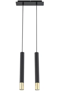 Hängelampe Metall Schwarz Gold Modern 2 Pendel Esszimmer