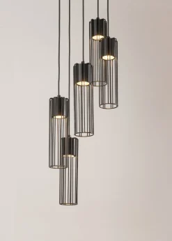 Hängelampe Metall Schwarz Gitter GU10 Ø25 cm rund