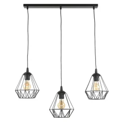 Hängelampe Metall Schwarz geometrisch Retro Esstisch