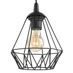 Hängelampe Metall Schwarz geometrisch Retro Esstisch