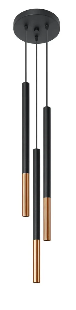 Hängelampe Metall Schwarz Kupfer höhenverstellbar G9