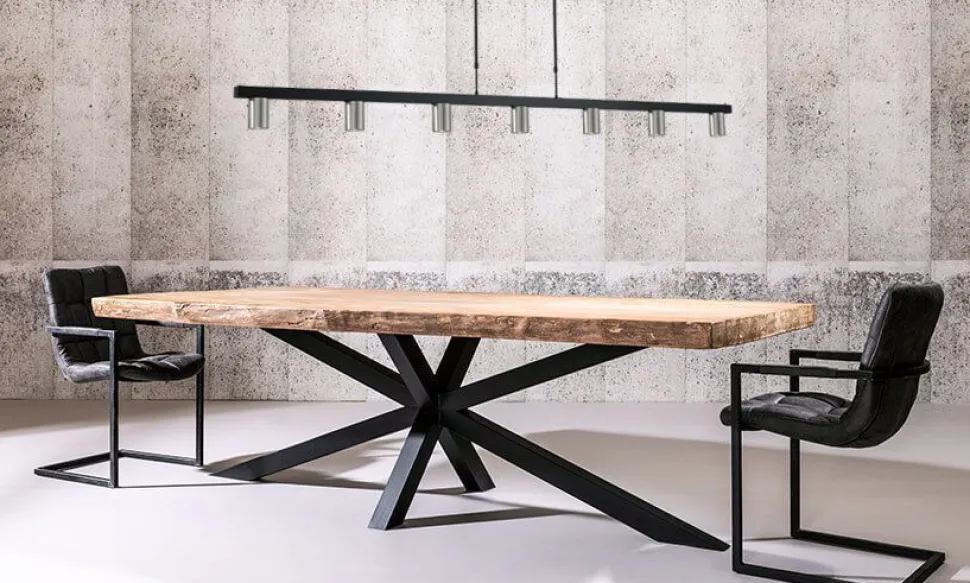 Hängelampe Metall Schwarz Nickel 180 cm breit ELSIE