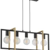 Hängelampe Metall Schwarz Gold 5-flmg bis 0,8 m elegant