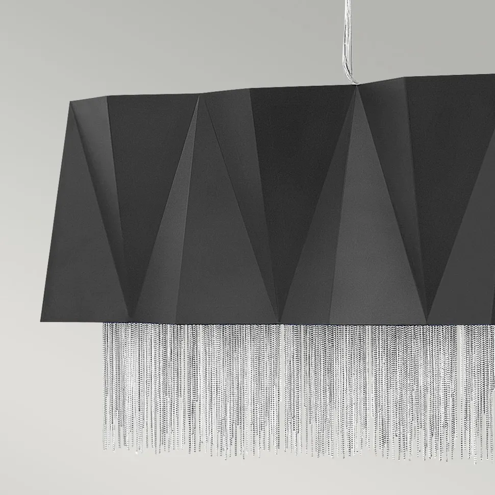 Hängelampe Metall Schwarz Silber Modern Design