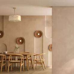 Hängelampe Metall Stoff Ø 45 cm rund H: max. 76,8 cm