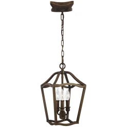 Hängelampe Metall Vintage Rustikal in Messing antik