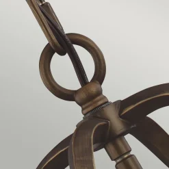 Hängelampe Metall Vintage Rustikal in Messing antik