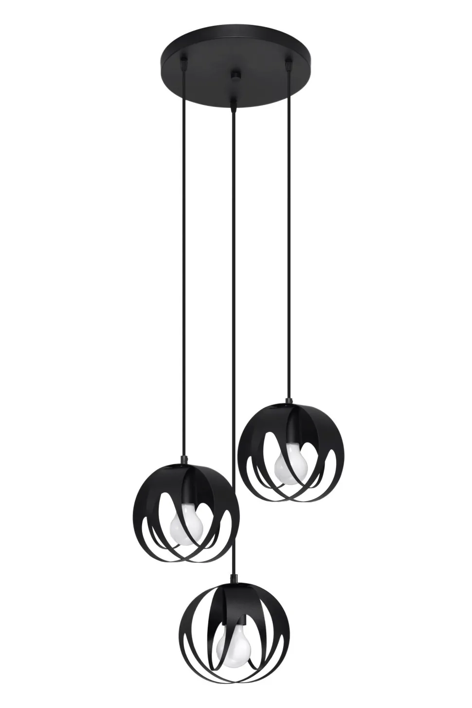 Hängelampe Modern Ø 30 cm Metall 3-flammig E27 Schwarz