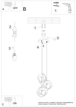 Hängelampe Modern Ø 30 cm Metall 3-flammig E27 Schwarz