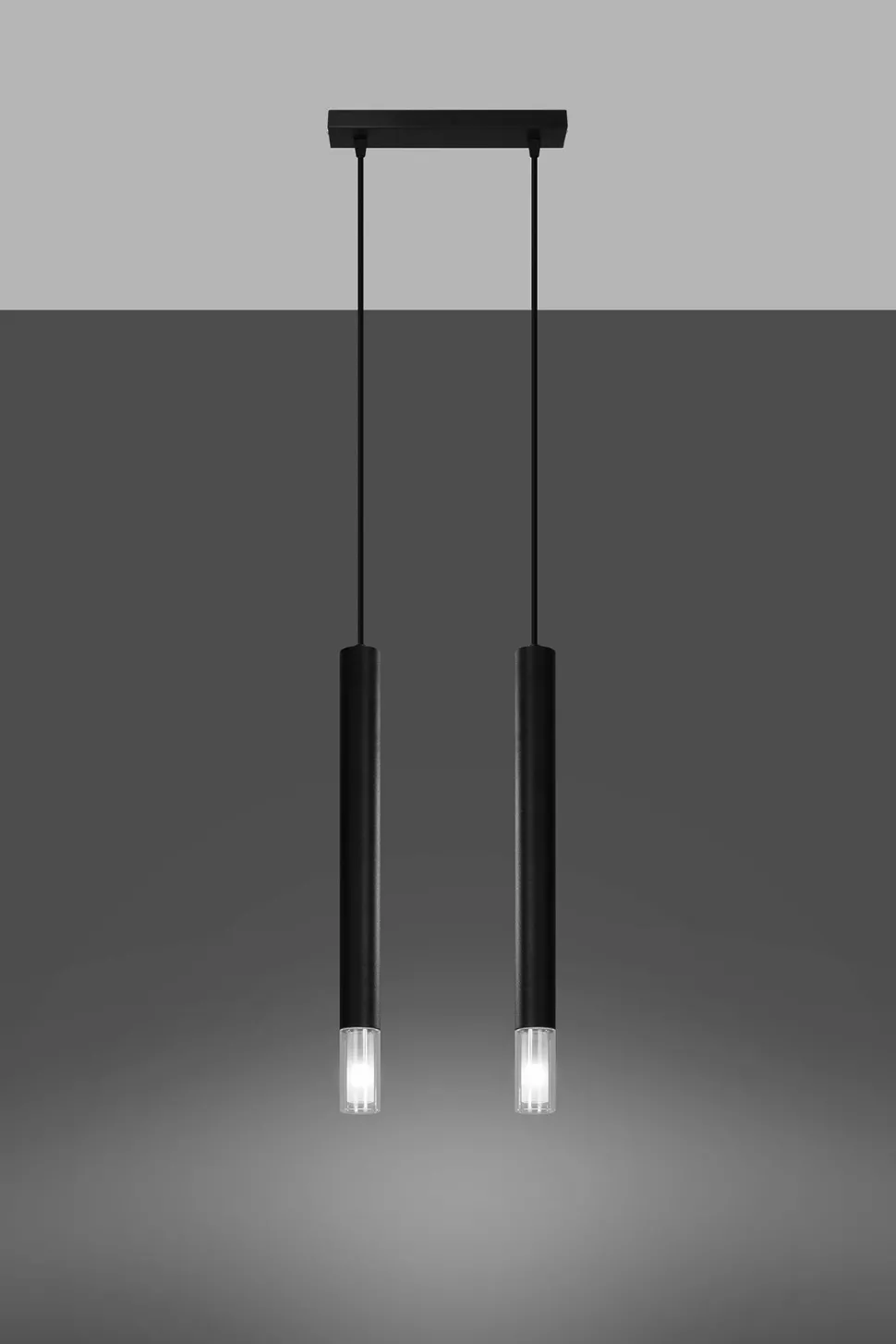 Hängelampe Modern 2-flammig G9 schmal Schwarz