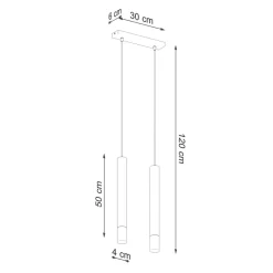 Hängelampe Modern 2-flammig G9 schmal Schwarz