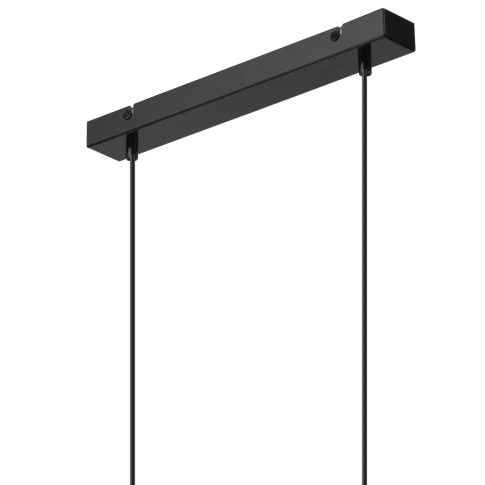 Hängelampe Modern Metall 2-flammig Schwarz Chrom E27 AFINA