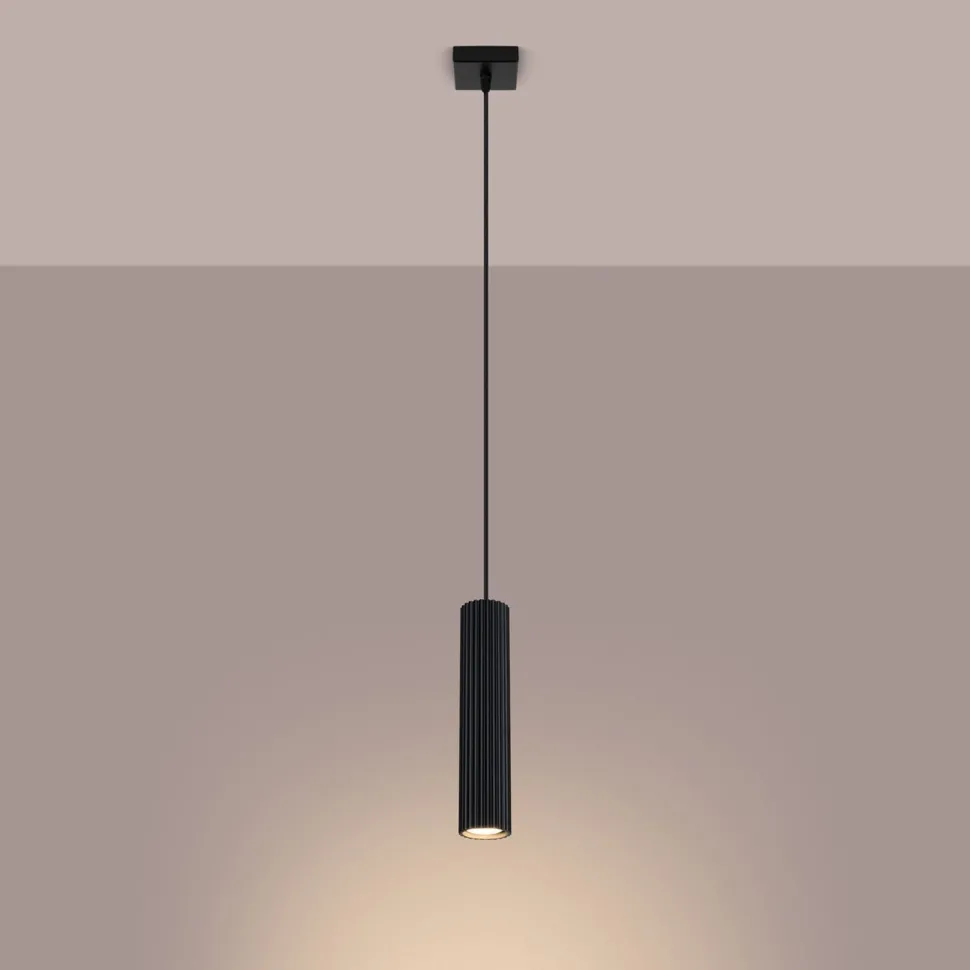 Hängelampe Modern Schwarz schmal B: 8 cm H: max. 118 cm GU10