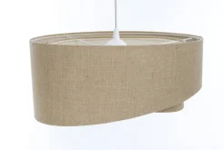 Hängelampe Natur E27 rund Ø 60 cm Stoff Modern verstellbar