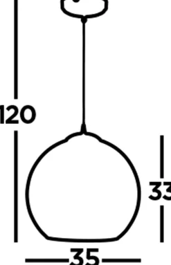 Hängelampe Rauchglas D: 35 cm Glas Metall Kugelschirm