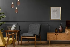 Hängelampe Rostbraun Metall Holz 3-flmg E27 Ø36 cm rund