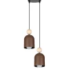 Hängelampe Rostbraun Metall Holz 2-flmg E27 Ø21 cm rund