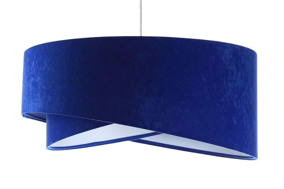 Hängelampe rund Ø 50 cm E27 Weiß Kobaltblau rund