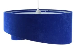 Hängelampe rund Ø 50 cm E27 Weiß Kobaltblau rund