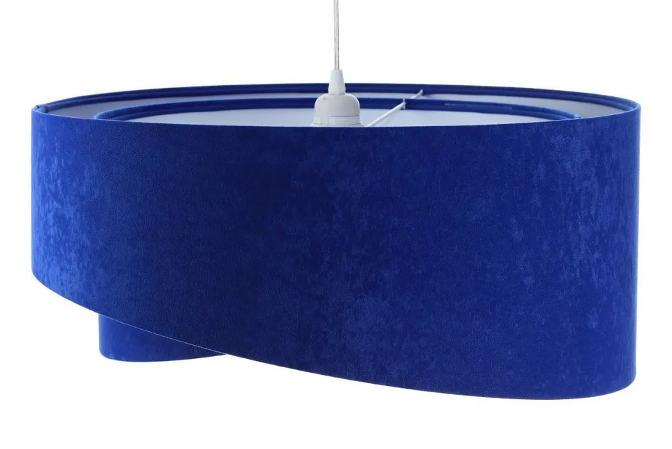 Hängelampe rund Ø 50 cm E27 Weiß Kobaltblau rund