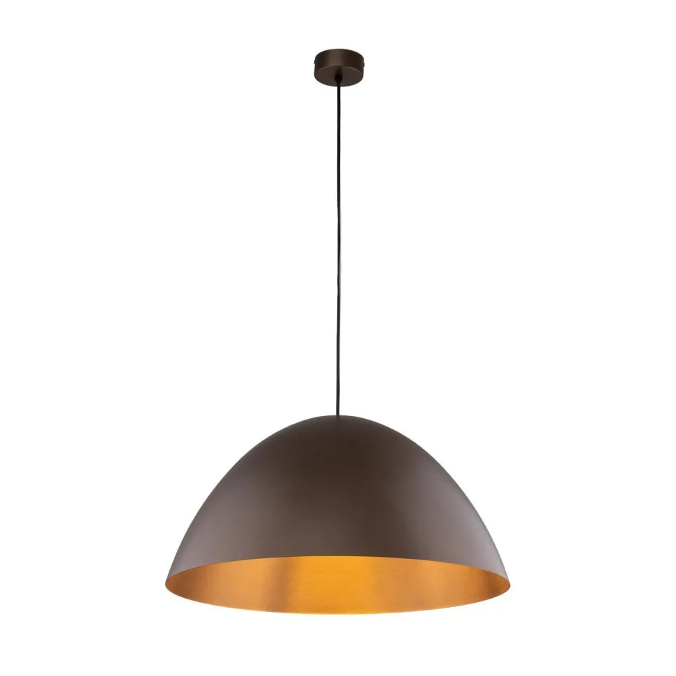 Hängelampe rund Ø 50 cm H: max. 1,7 m Braun Metall E27