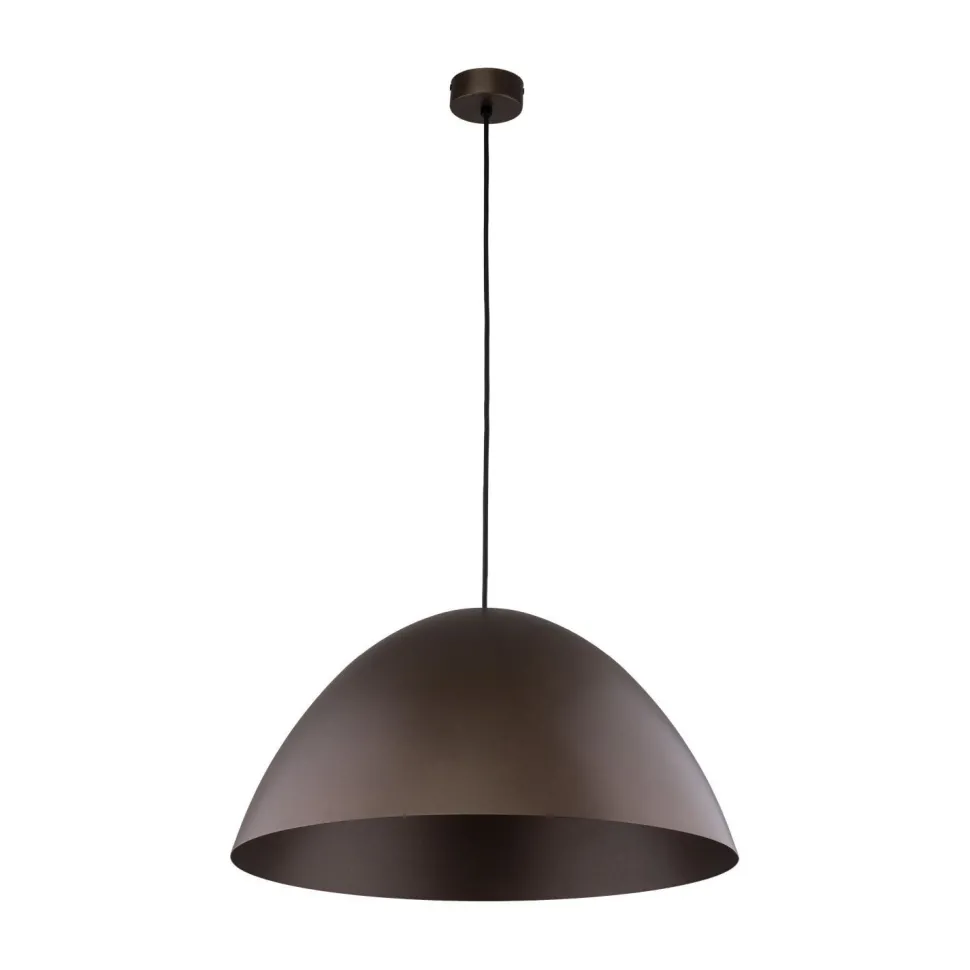 Hängelampe rund Ø 50 cm H: max. 1,7 m Braun Metall E27