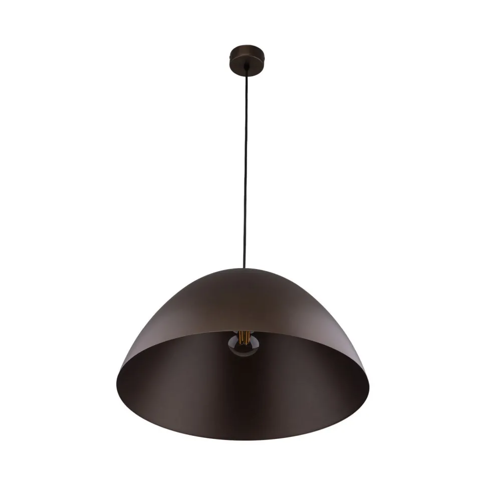 Hängelampe rund Ø 50 cm H: max. 1,7 m Braun Metall E27