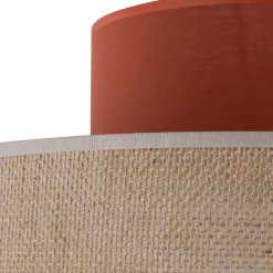 Hängelampe rund Ø 20 cm H: max. 170 cm E27 Jute Stoff