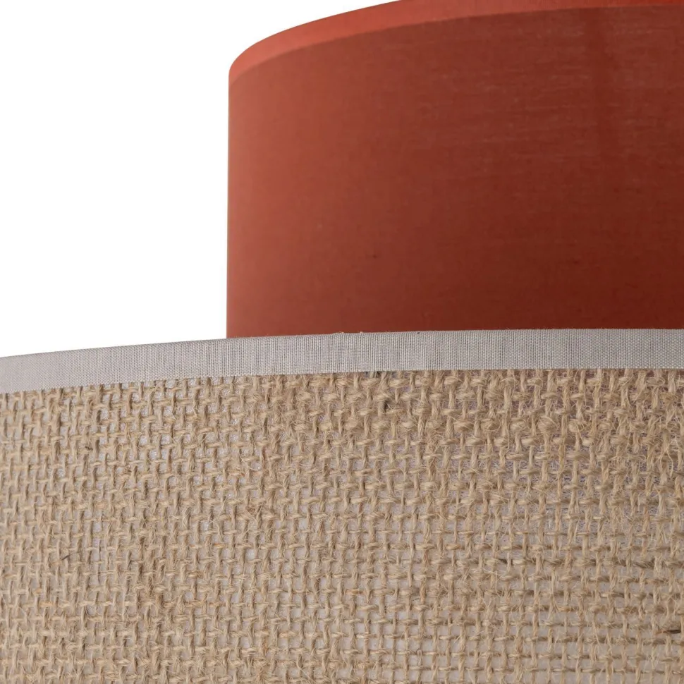 Hängelampe rund Ø 20 cm H: max. 170 cm E27 Jute Stoff