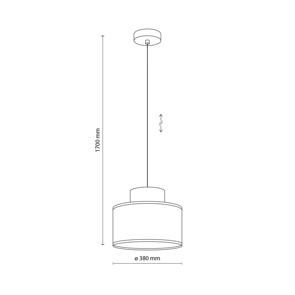 Hängelampe rund Ø 20 cm H: max. 170 cm E27 Jute Stoff