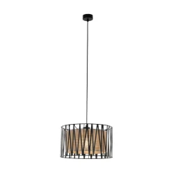 Hängelampe rund Ø 40 cm H: max. 165 cm Schwarz Braun