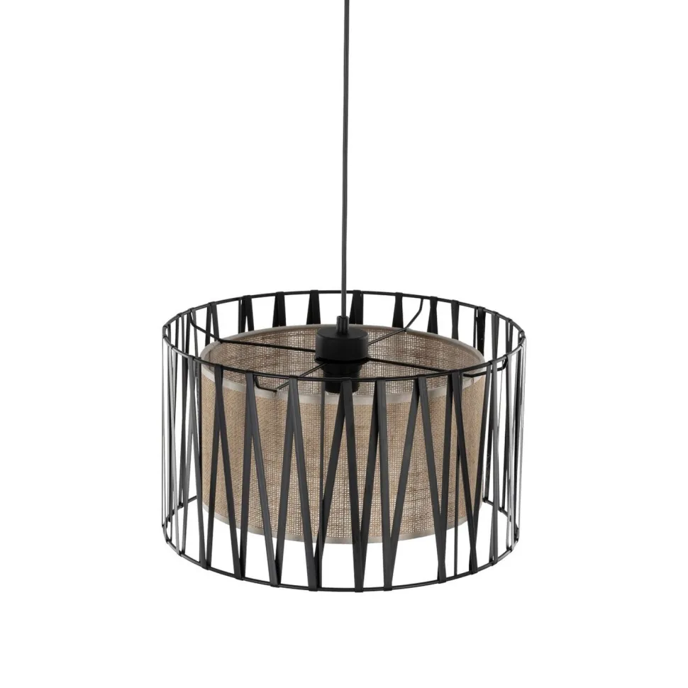 Hängelampe rund Ø 40 cm H: max. 165 cm Schwarz Braun