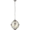 Hängelampe rund Ø 32 cm Jugendstil Kugel Schirm Chrom Klar
