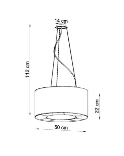 Hängelampe rund Ø 50 cm Schwarz Stoff Modern SANNY