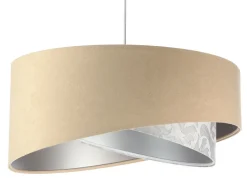 Hängelampe rund Ø 50 cm Stoff Velours Optik E27 wohnlich