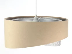 Hängelampe rund Ø 50 cm Stoff Velours Optik E27 wohnlich