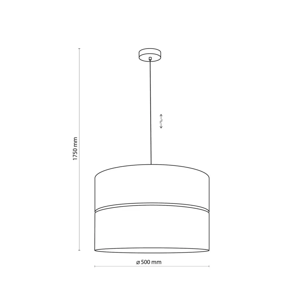 Hängelampe rund Ø 50 cm Stoff Metall E27 Schwarz Gold