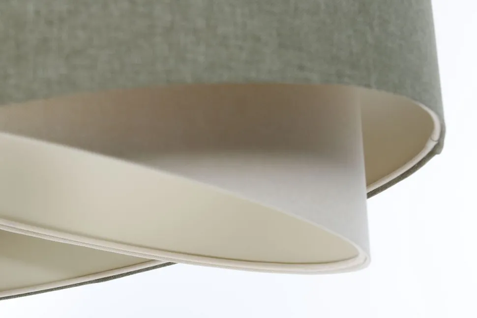 Hängelampe rund D: 50 cm E27 Grün Creme rund verstellbar