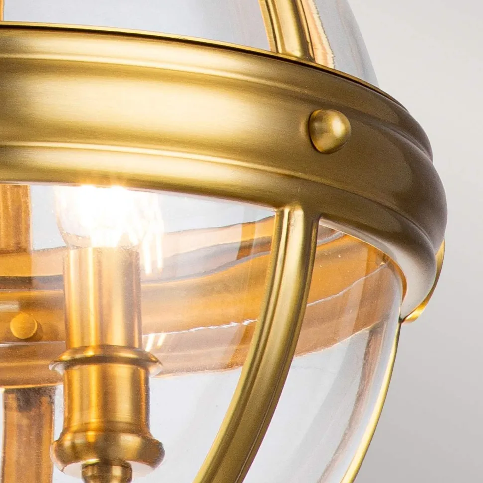 Hängelampe rund D: 37,1 cm Kugelschirm in Messing