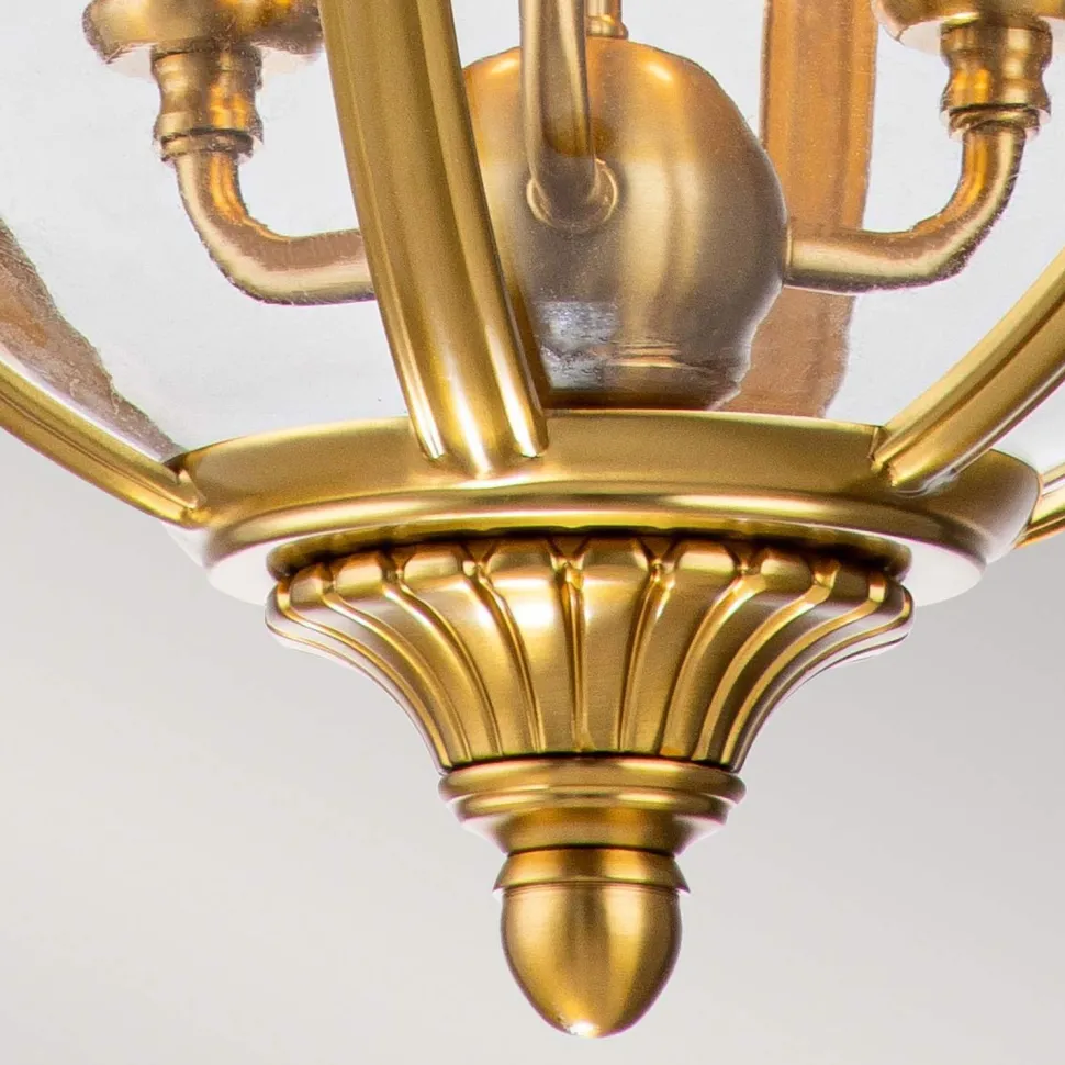 Hängelampe rund D: 37,1 cm Kugelschirm in Messing