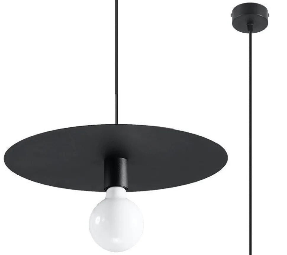 Hängelampe rund Schwarz Metall Ø 40 cm Modern E27