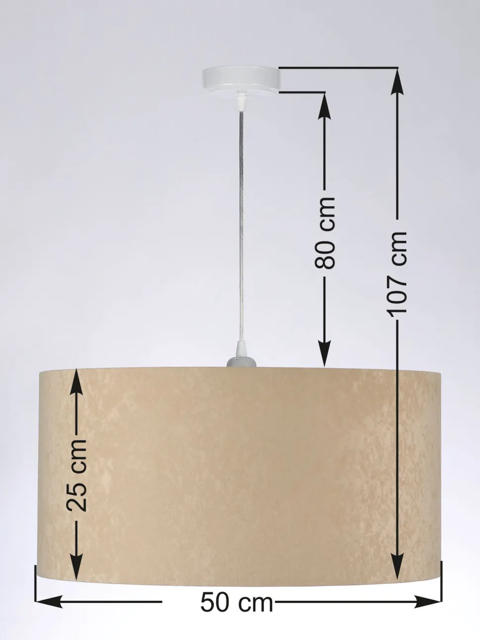 Hängelampe rund Weiß Beige Silber Retro Wohnzimmer