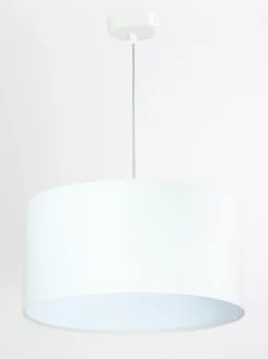 Hängelampe rund Weiß Stoff Retro Wohnzimmer JERRY